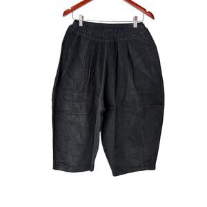 Wide Leg Cropped Pants - Black